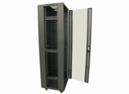 XtendLan 19" stojanový rozvaděč 42U 600x600, nosnost 500kg, skleněné dveře, plná záda, kolečka,černý