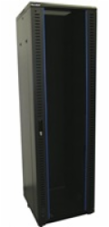 XtendLan 19" stojanový rozvaděč 42U 600x600, nosnost 500kg, skleněné dveře, plná záda, kolečka,černý