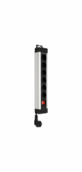 REV Outlet Strip 6-fold 2,4m Supraline w. switch silver