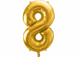 Balloon Patry Deco Fly Balloon Number 8, 86 cm, Universal Golden