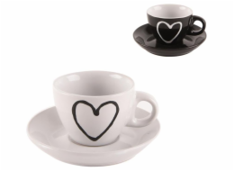 Hrnek 90 ml s podšálkem SRDCE