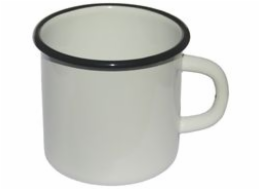 Hrnek smalt 8 cm/0,4 l bílý