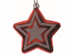 Ozdoba vánoční hvězda 2 ks / 7 cm červená