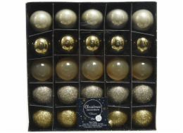Ozdoba vánoční koule 25 ks / 3 cm zlatý mix