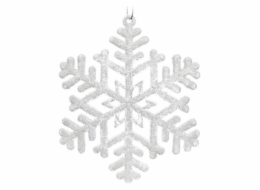 Ozdoba&nbsp;vločka&nbsp;bílá&nbsp;s&nbsp;glitry&nbsp;závěsná&nbsp;2&nbsp;ks&nbsp;10&nbsp;cm