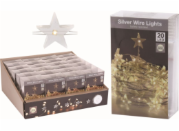 Světla vánoční 20 LED žárovek hvězda teplá bílá