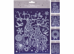 Samolepky na okno vánoční 30x21 cm mix 4 druhů