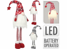 Dekorace skřítek 90 cm s LED osvětlením textilní