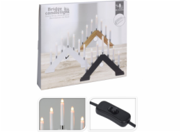Svícen Vánoční most 7 LED žárovek