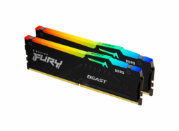 Kingston DIMM 16 GB DDR5-5600 (2x 8 GB) duální sada (černá, KF556C40BBAK2-16, FURY Beast RGB, INTEL XMP)