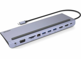 UNITEK HUB USB-C D1022B; USB-A x3 USB-C PD HDMI x2 VGA Ethernet RJ45 SD Micro SD 3.5mm Audio