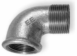 Zawiercie Fleaner. Síťové kolenní koleno 90 ° 1 x 3/4 zinku