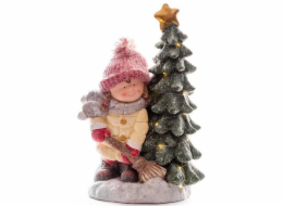 Dekorace Vánoční holčička u stromečku 32x28x55 cm / 25 LED