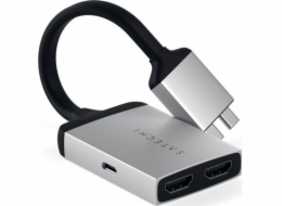 Satechi USB-C Dual - HDMI x2 USB adaptér stříbrný (ST-TCDHAS)