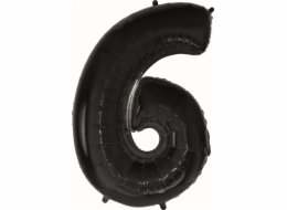 Balónek GoDan Foil CYFRA 6, B&C, černý - 92 cm