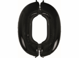 Balónek GoDan Foil CYFRA 0, B&C, černý - 92 cm