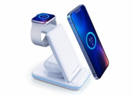 3mk nabíjecí stojánek - Hyper Wireless Charger 3w1 15W, bílá