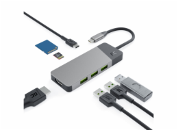 GREEN CELL HUB USB-C ADAPTER GC CONNECT 7W1 (3XUSB 3.1 HDMI 4K 60HZ USB-C PD 85W MICROSD/SD)