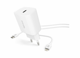 EPICO síťová nabíječka, PD 20W, USB-C - lightning kabel - bílá
