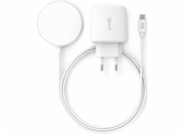 Epico bezdrátová nabíječka s podporou uchycení MagSafe a s adaptérem v balení - bílá