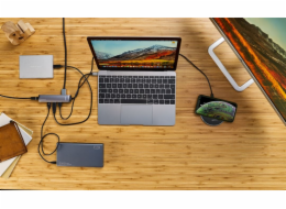 Epico USB-C HUB SLIM (4K HDMI & Ethernet) - silver, black cable