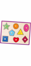 Dětské dřevěné puzzle s úchyty Viga geometrické tvary