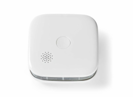 NEDIS Wi-Fi chytrý detektor kouře/ napájení z baterie/ hlasitost 85 dB/ výdrž snímače 10 let/ Android & iOS/ bílý