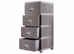 Mega&nbsp;Plast&nbsp;RAF&nbsp;komoda&nbsp;polyratan,&nbsp;se&nbsp;zásuvnými&nbsp;šuplíky,&nbsp;44&nbsp;x&nbsp;37&nbsp;x&nbsp;90,5&nbsp;cm,&nbsp;wenge