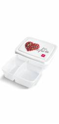 Box jídelní dělený 0,3 l + 0,5 l s potiskem plast
