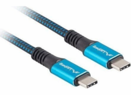 Lanberg USB-C M/M 4.0 kabel 0,5m 100W 8K 30Hz modro-černá
