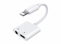 Adaptér USB Joyroom Lightning - Jack 3,5 mm + Lightning White (6956116718978)