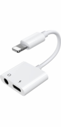 Adaptér USB Joyroom Lightning - Jack 3,5 mm + Lightning White (6956116718978)