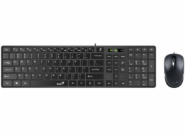 Set klávesnice + myš Genius SlimStar C126 , drátový, CZ+SK layout, USB, nízký profil, černý