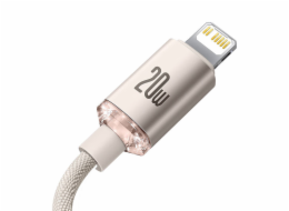 Baseus Crystal Shine USB-C to iP kabel, 20W, 2m (růžový)