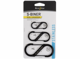Nite Ize Carabiner S-Biner Dual z nerezové oceli černá 3 kusy (SB234-03-01)