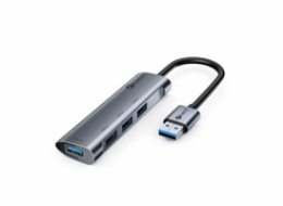 C-TECH UHB-U3-AL, USB Hub, 4x USB 3.2 Gen 1, hliníkové tělo