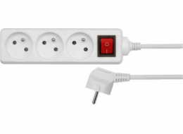 AWTools 3-zásuvková napájecí lišta 3 m bílá (AW24636)