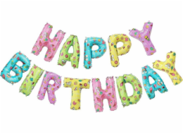 GoDan Birthday fóliový balónek sada duhových písmen