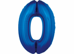 Balónek GoDan Foil "Číslo 0", modrý, 92 cm