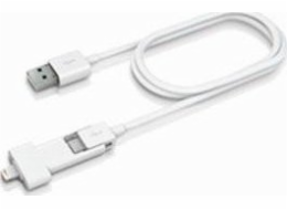 Innergie USB kabel USB-A - microUSB + Lightning 0,8 m bílý (IN-ADP-121)