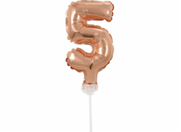Godan Balloon 13cm fólie na hůl 5 růžově zlato