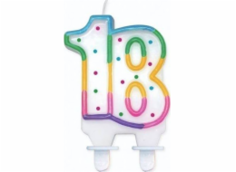 Svíčka GoDan Number s tečkami "18", 8 cm