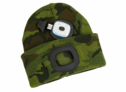 Čepice s čelovkou LED dětská maskáčová (USB nabíjení)