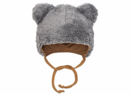 Zimní kojenecká čepička s šátkem na krk New Baby Teddy bear šedá