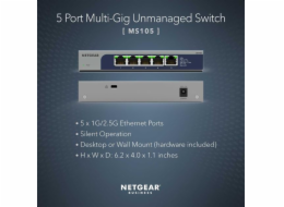 NETGEAR MS105 Netgear5-Port Multi-Gigabit (2.5G) Ethernet Unmanaged Switch