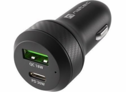 Natec nabíječka do auta CONEY, 1XUSB, 1XUSB-C, 48W