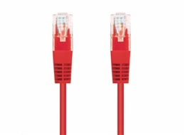 C-TECH kabel patchcord Cat5e, UTP, červený, 0,25m