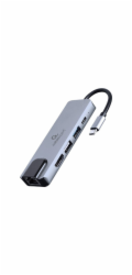 Gembird Adapter wieloportowy USB-C 5w1, PD, HDMI, USB 3.1, USB 2.0, LAN A-CM-COMBO5-04