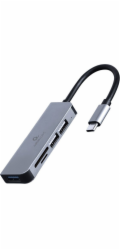 Gembird UHB-CM-CRU3P1U2P2-01 USB Type-C 3-port USB hub (USB3.1 + USB 2.0) with card reader