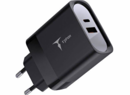 Nabíječka T-Phox SÍŤ T-PHOX STUDY SÉRIE T-PP07 47W USB/USB-C ČERNÁ